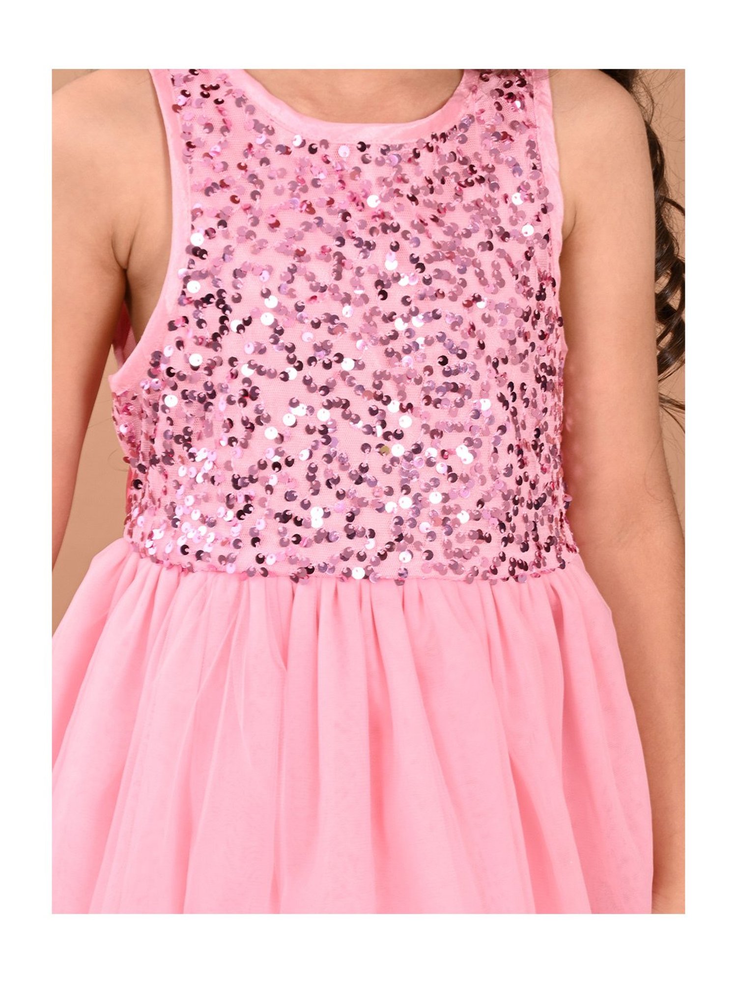 Many Frocks Kids Red Solid Dress