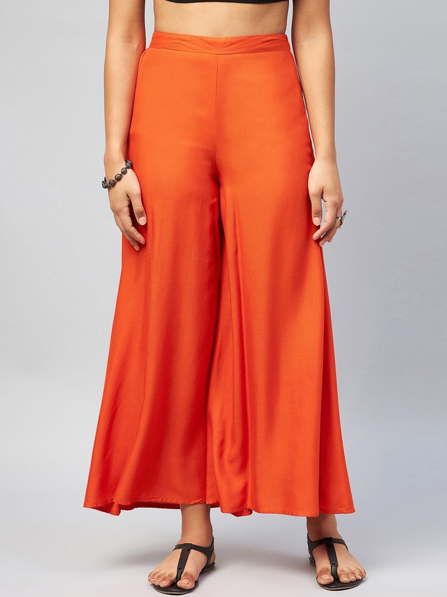 Inweave Orange Regular Fit Palazzos