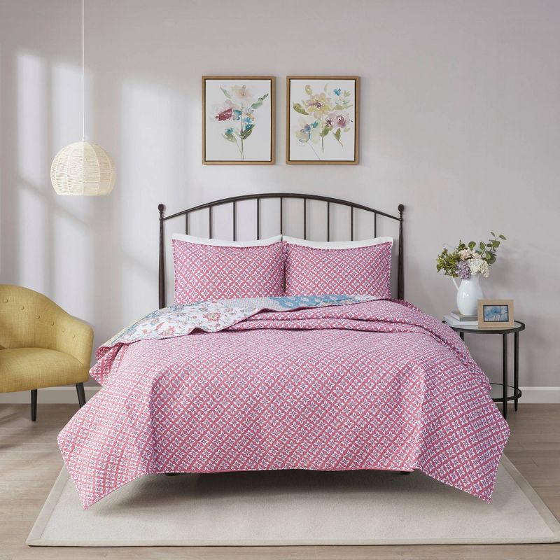 Full/Queen Laos Lily Coverlet Gray - Vera Bradley