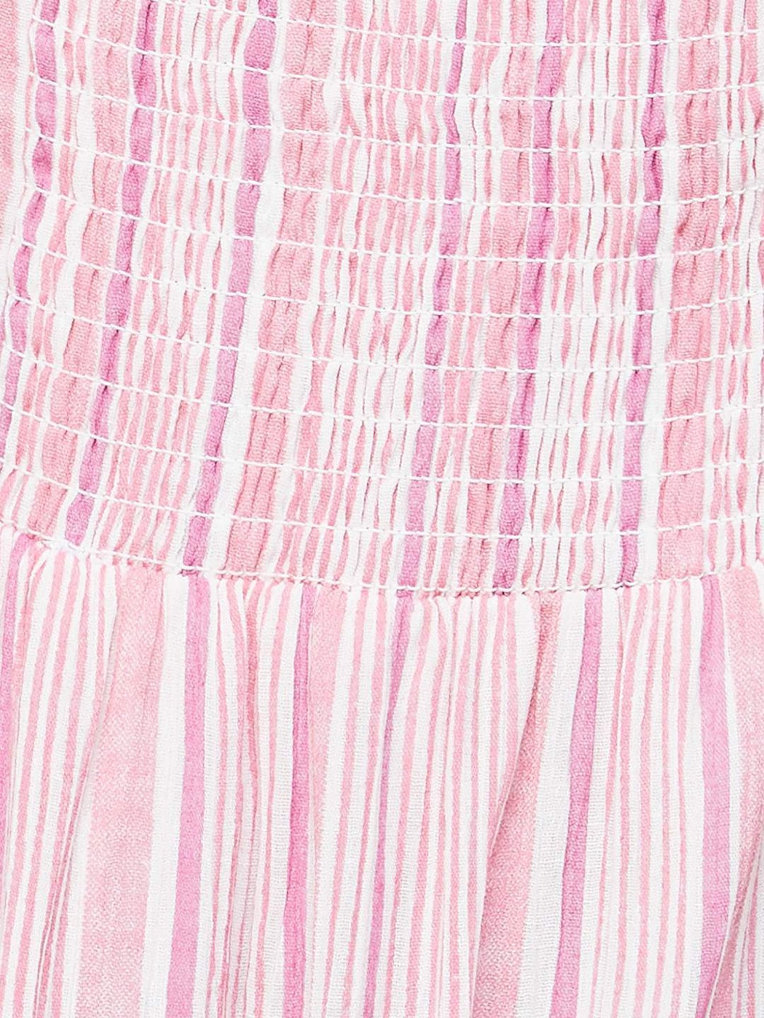 Colour Me by Melange Pink Cotton Striped A-Line Dress