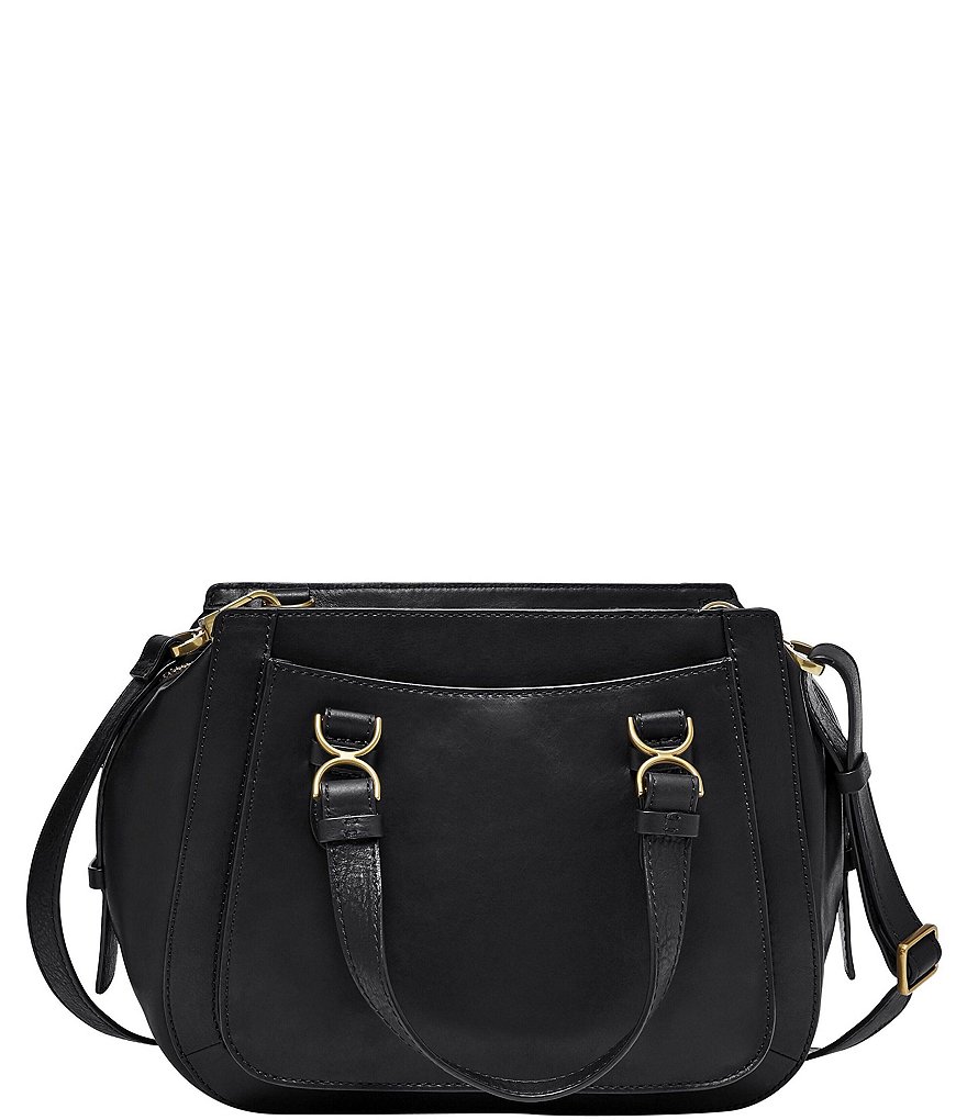 Fossil Brooke Leather Zippered Satchel Crossbody Bag