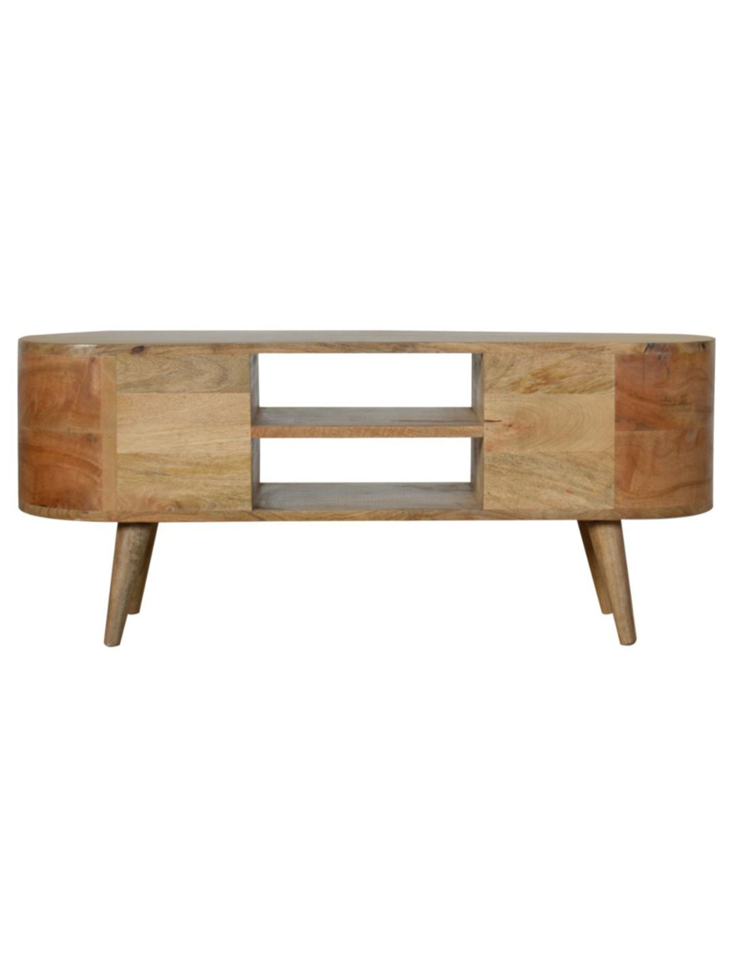 Artisan Furniture Brown Rounded Entertainment Unit (Natural Oak-ish Finish)