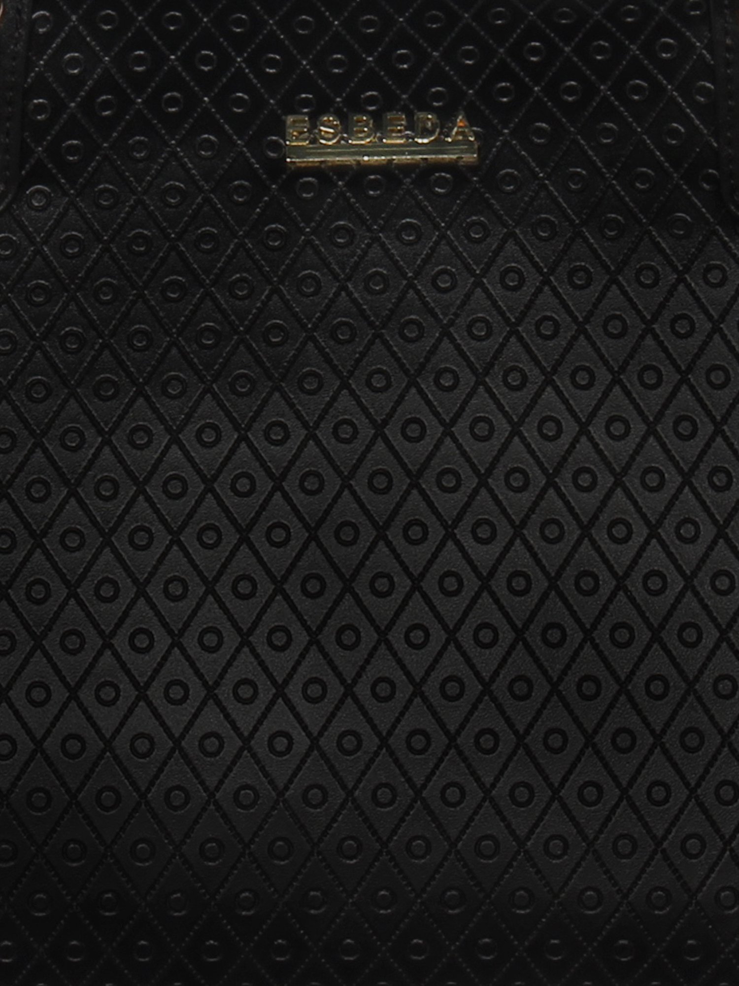 Esbeda Black Textured Medium Shoulder Handbag