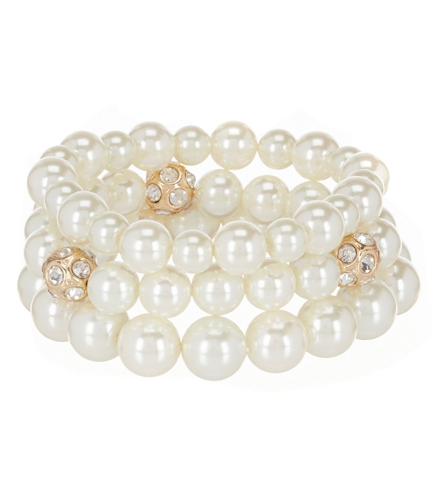 Gemma Layne Fire Ball Pearl Stretch Bracelet Set