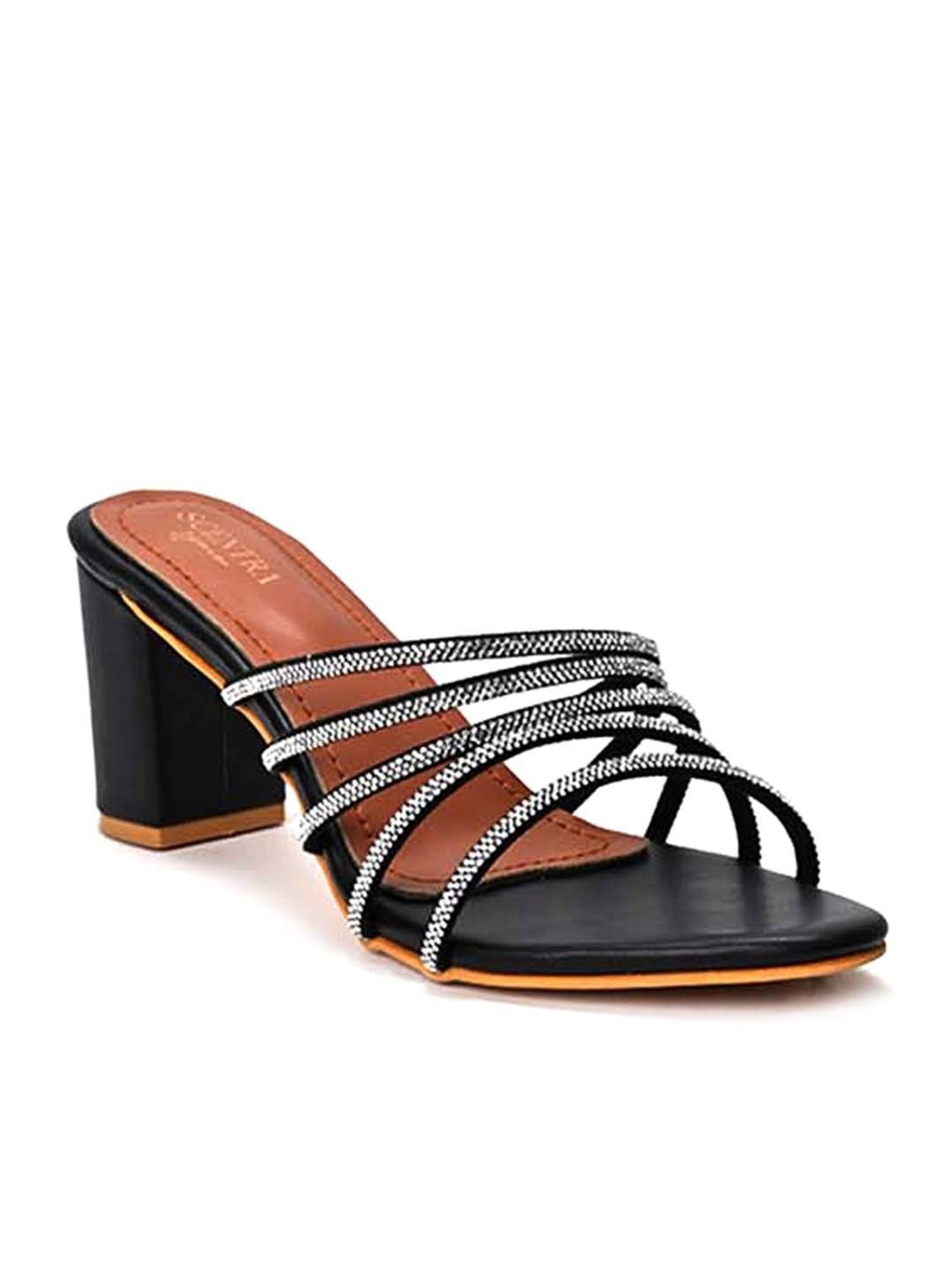 Scentra Women's Black Casual Sandals