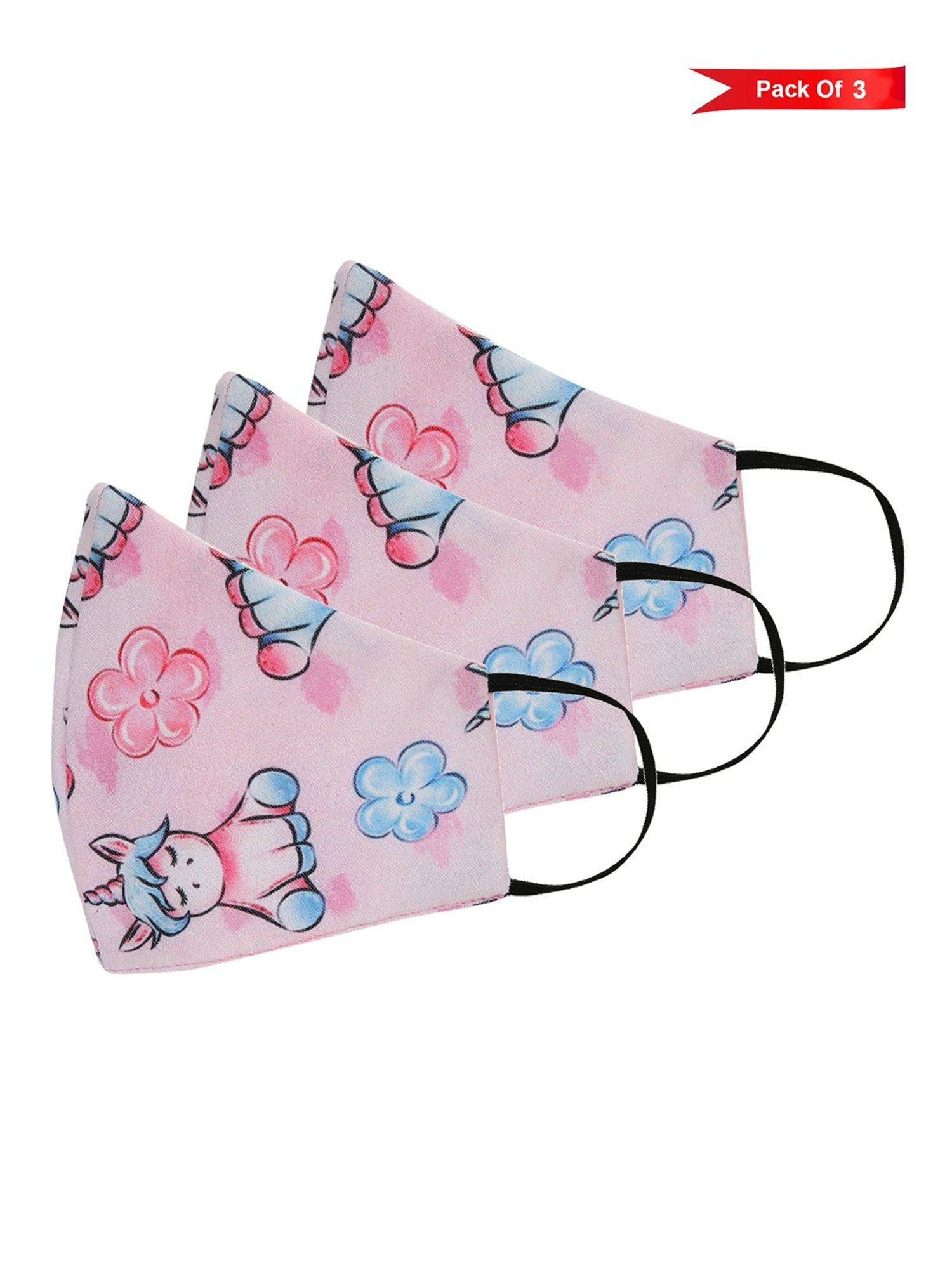 Tossido 2 - 7 Yrs. KIDS 3 Layered Reusable Face Masks - Pack of 3