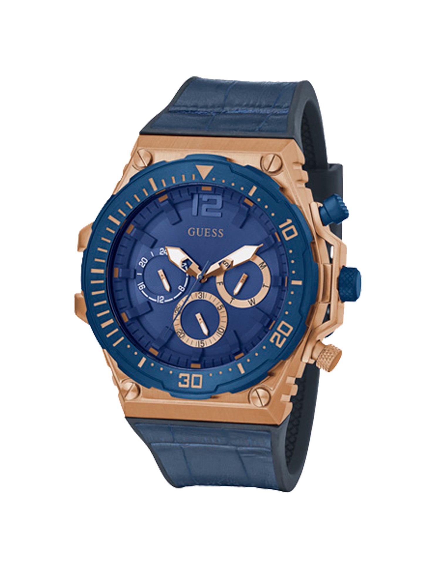 GUESS VENTURE Men Round Rose Gold Tone Dial Analog Watch - GW0326G1