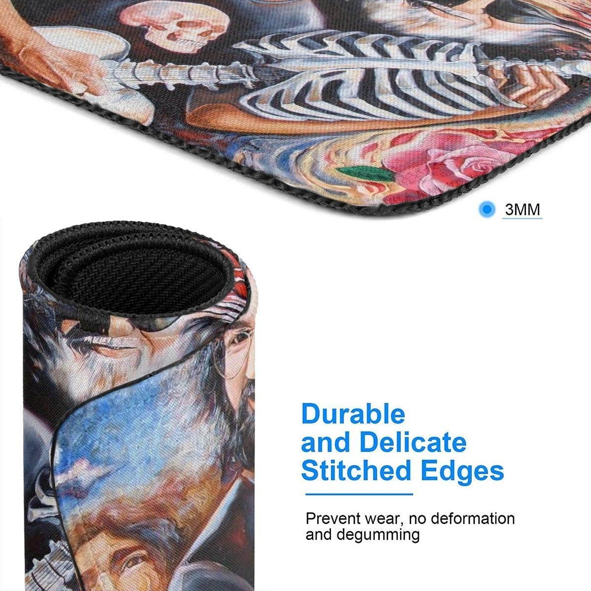 Grate Ful Skull Gaming Mouse Pad, Anti Slip Natural Rubber Mouse Mat for Desktops, Computer, Pc and Laptops Cool Mousepad for Working or Game - Grate-ful Dead 7.1x8.7 inches/11.8x9.85 inches