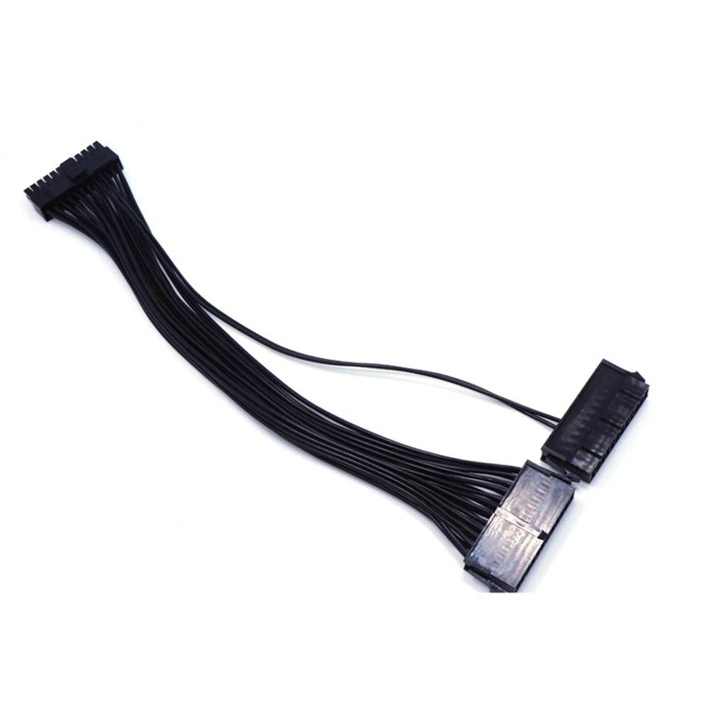 Pracrical Dual Start Power Cord Dual Power Start Cord 32cm Motherboard 24Pin Synchronous Power Cord 18AWG