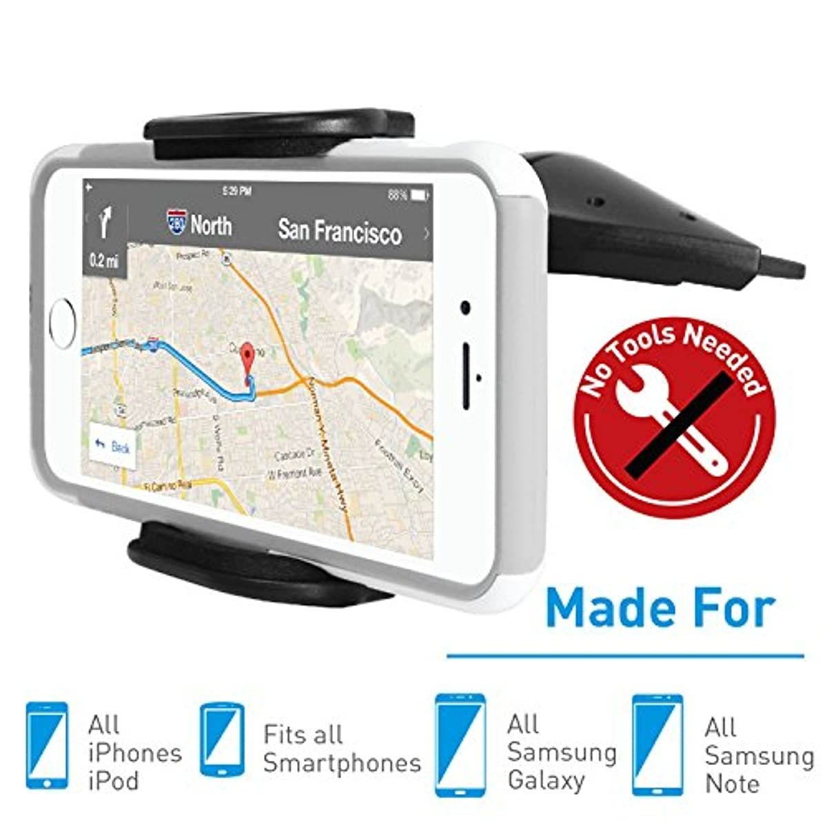 Macally Car Cd Slot Phone Holder Mount for iPhone Xs XS MAX XR X 8 Plus 7 7+ 6s Plus 6s 6 SE Samsung Galaxy S9 S9+ S8 Edge Note 5, Motorla Moto, Pixel, Xperia Cell Phones, GPS, etc. (MCDHOLDER)