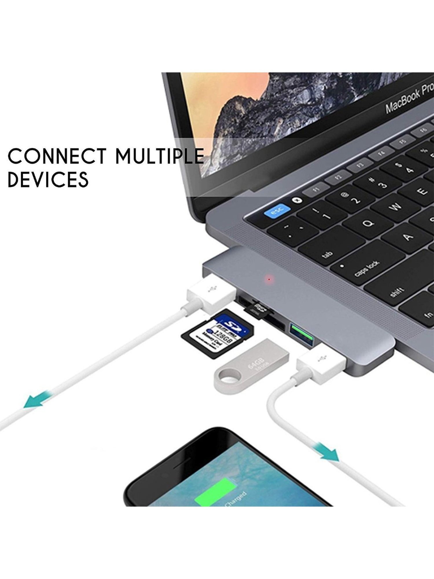 Powerup Aluminum USB Type-C Hub Adapter Dongle