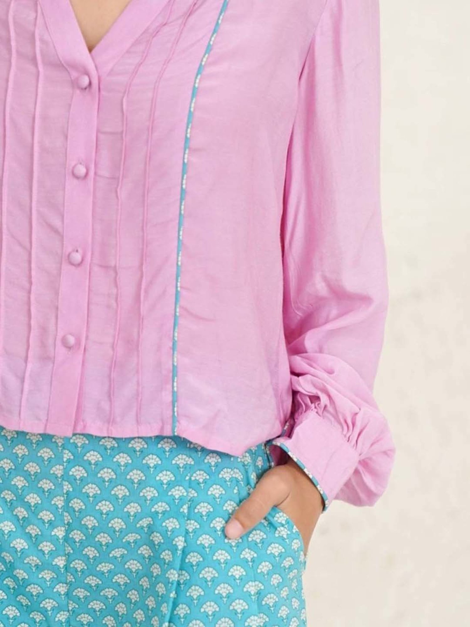 Nero Sachet Pink & Horizon Blue Shirt and Shorts