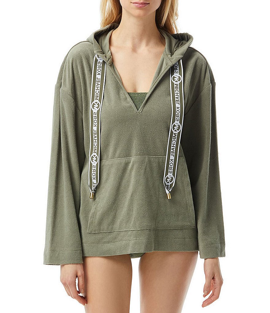 Becca by Rebecca Virtue Beach Date Hooded V-Neck Sleeveless Swim Cover Up Dress