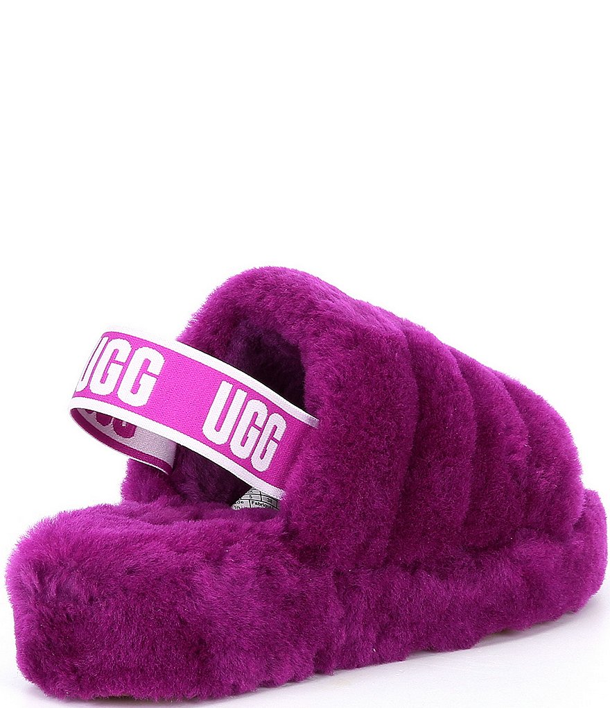 UGG&reg; Logo Fluff Yeah Fur Slides