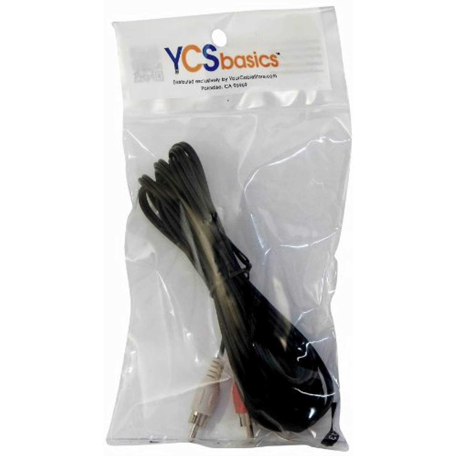 YCS Basics 12 Foot 3.5mm Stereo to 2 RCA Male Cable