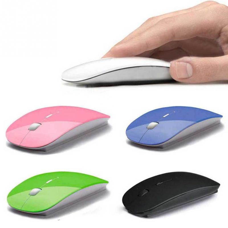 Ultra Thin 2.4G Optical Wireless Mouse USB Receiver Air Mouse for Laptop Notebook black