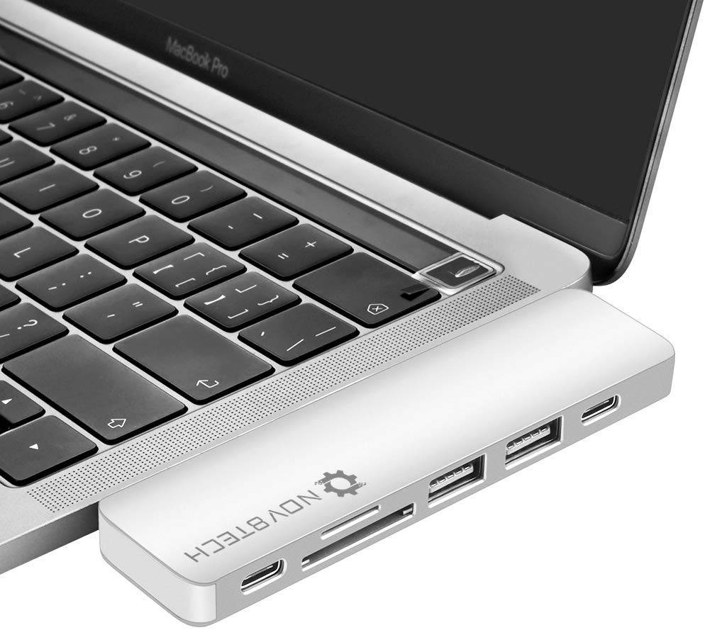 NOV8Tech USB C Hub Docking Station for MacBook Pro 2019-16 and MacBook Air 2019-18 7 in 2, 4K HDMI, Thunderbolt 3 100W PD Charger 40GBps Data, 2xUSB 3.0, USB 3.1 C 5GBps, SD/MicroSD Card Reader 7 in 1