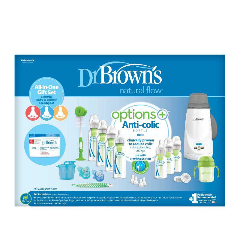 Dr. Brown's Options+ All in One Baby Bottle and Bottle Warmer Gift Set