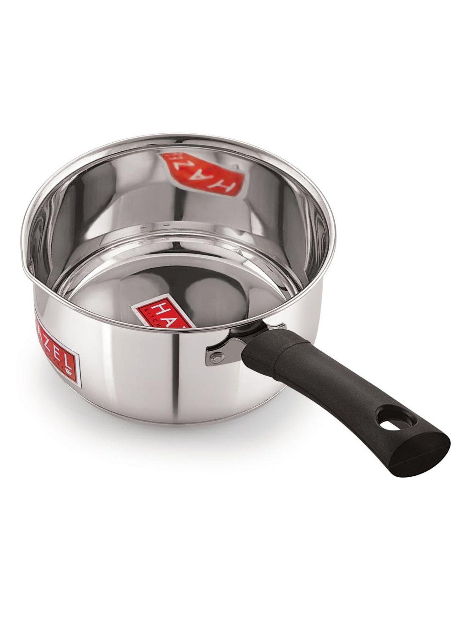 HAZEL Silver Induction Base Stainless Steel Saucepan With Handle (2200 ml)