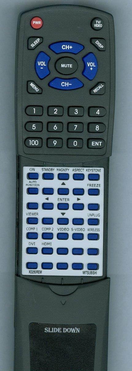 Replacement Remote Control for MITSUBISHI WD620U, XD250UG, XD280UD, FD630UG, XD280U