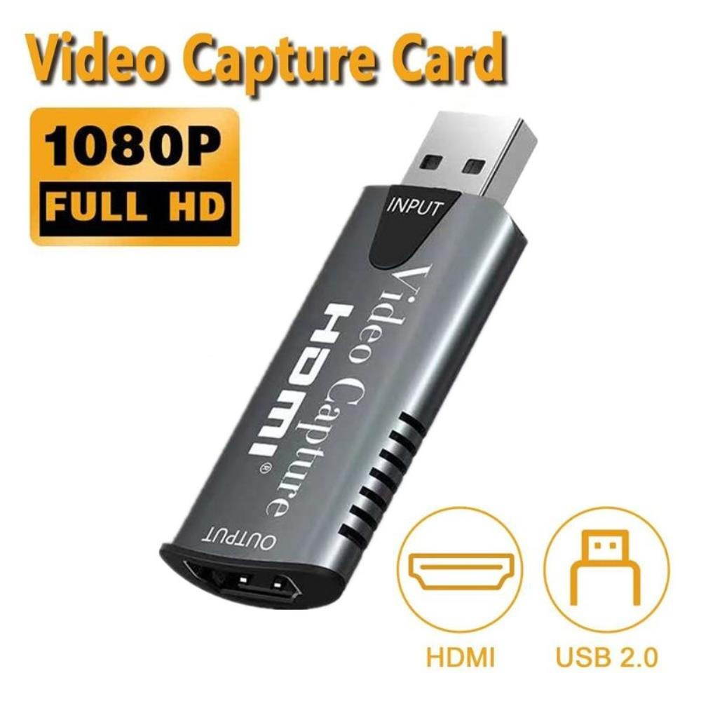 Lightweight Portable 1080p HDMI to Usb 2.0 H-D Drive-Live Video Recorder Game Capture Card for Laptop Live Broadcasting