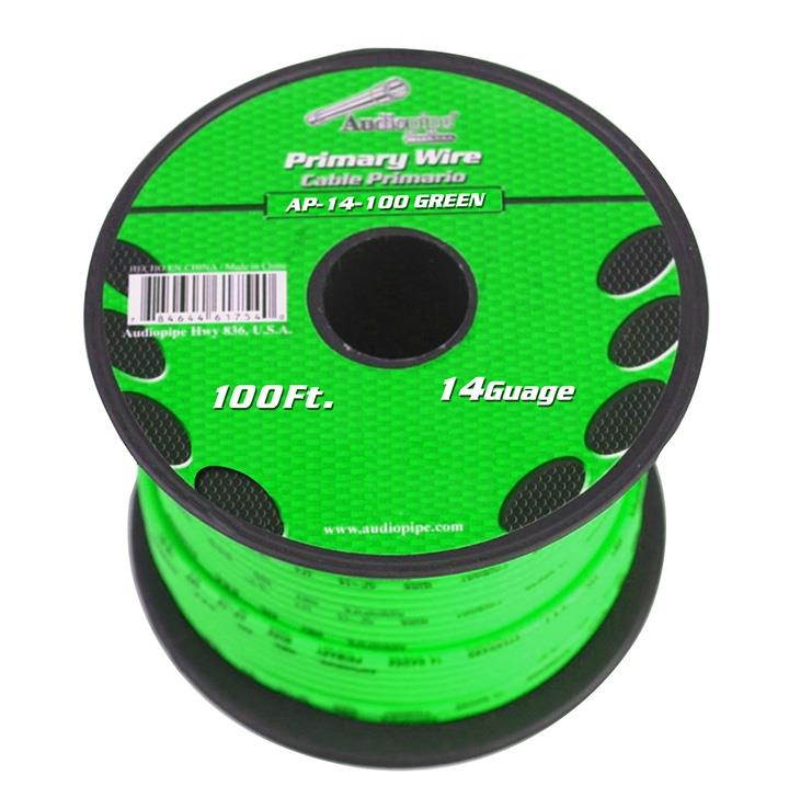 audiopipe AP14100GR Audiopipe 14 Gauge 100Ft Primary Wire Green