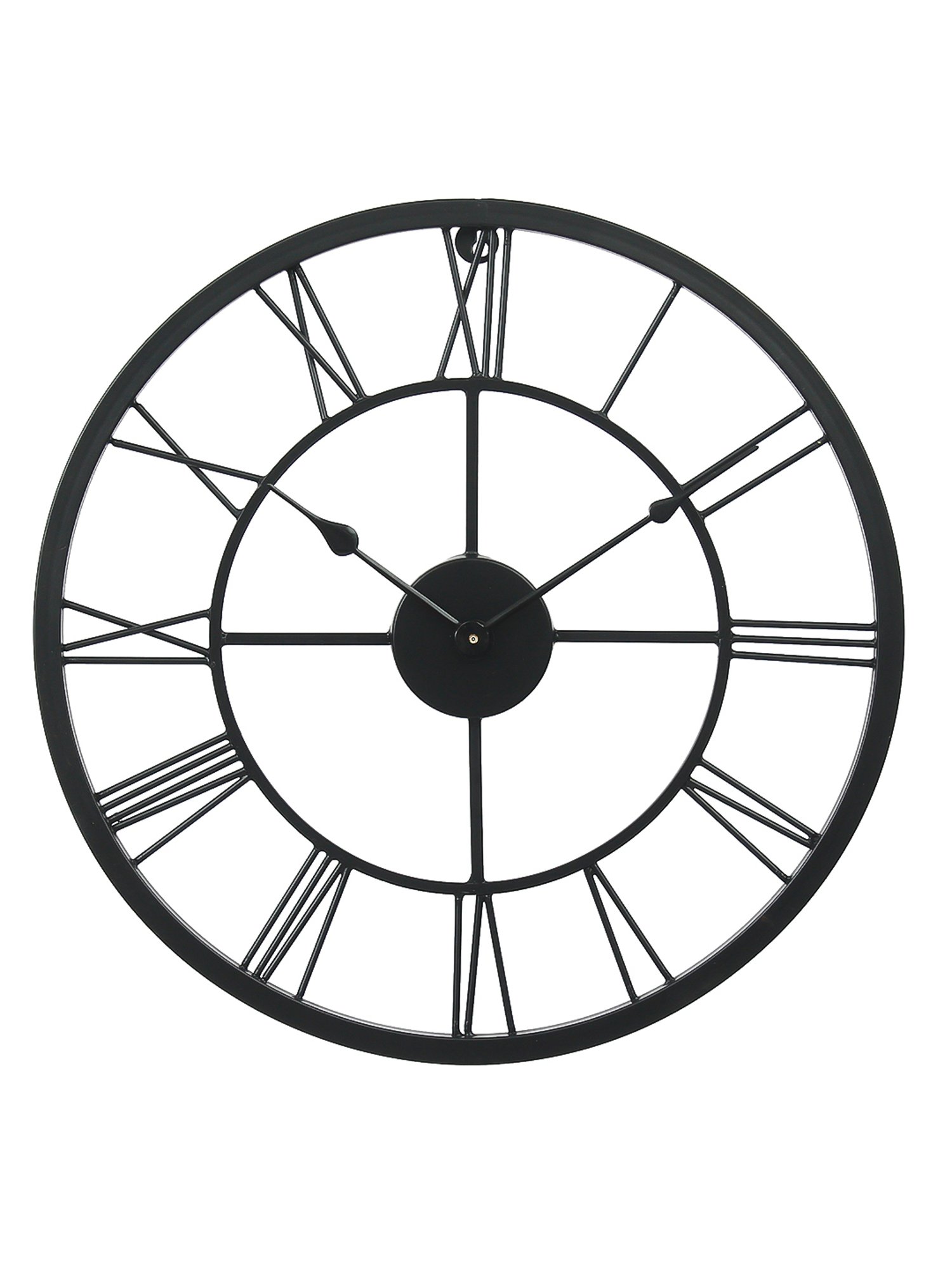 CHRONIKLE Round Black Iron Wall Clock