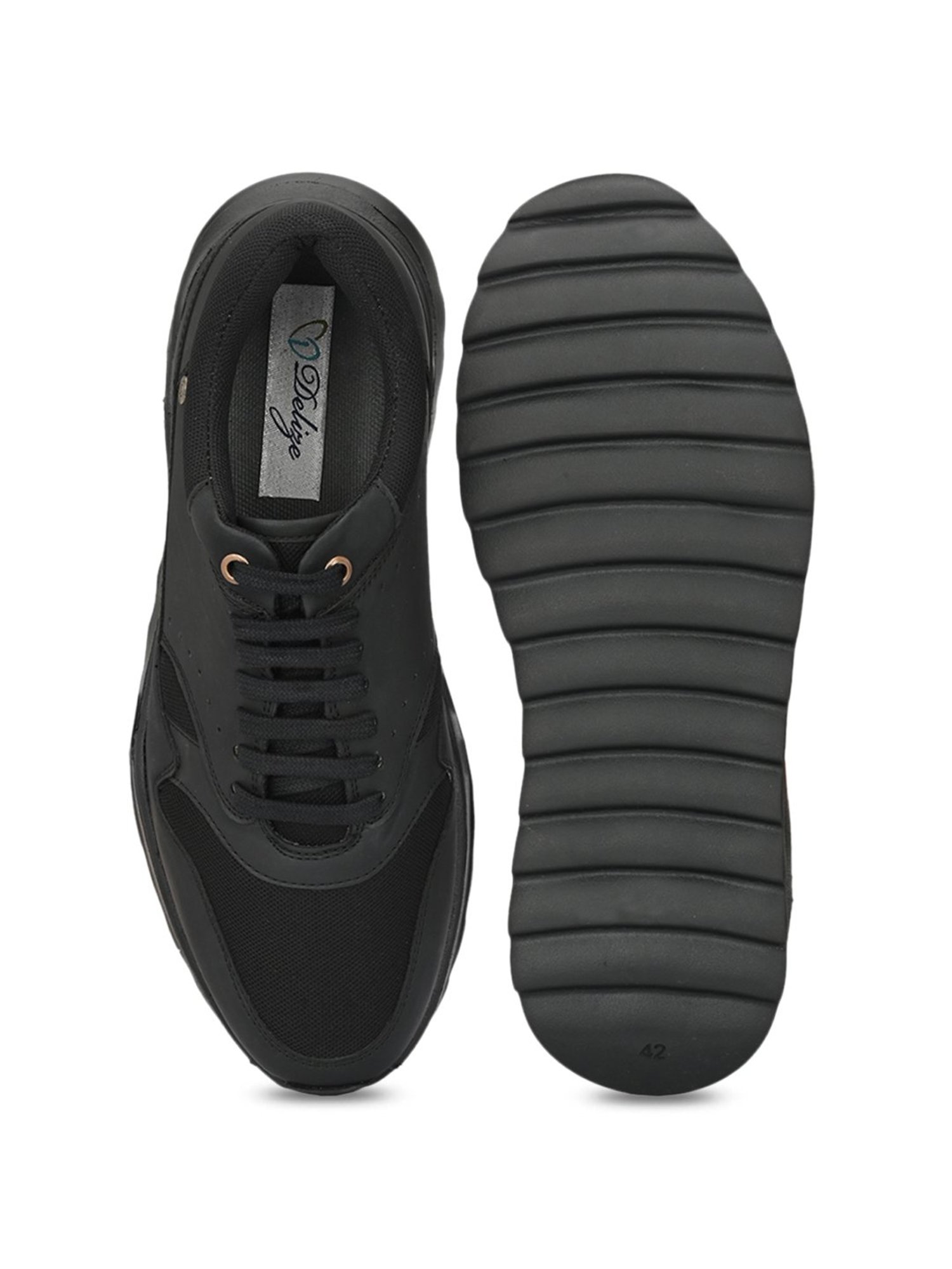 Delize Men's Black Casual Sneakers