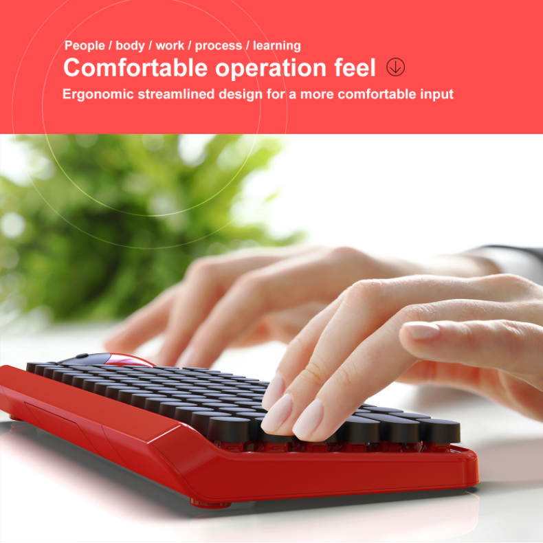 Round Cap 2.4G Wireless Keyboard and Mouse Set 3 Files DPI Adjustable