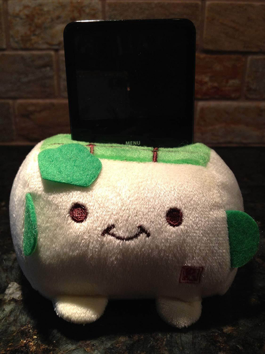 Tofu Plush Cell Phone Stand Holder(green)