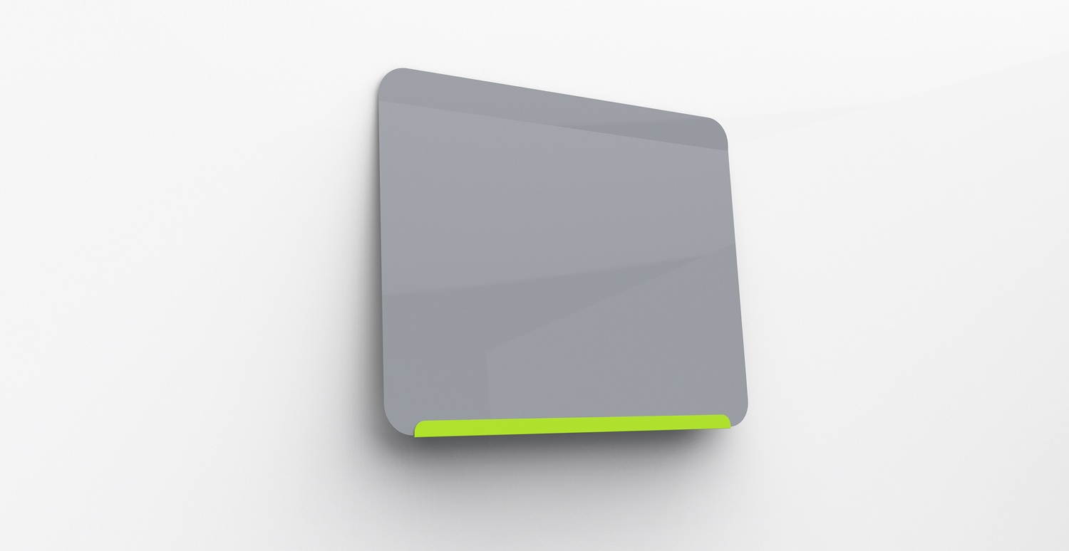 Ghent Link Board Magnetic Whiteboard 24"H x 30"W Lime Green Base/Gray Face