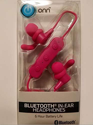 ONN Bluetooth in-Ear Headphones with Built-in Microphone (Pink)