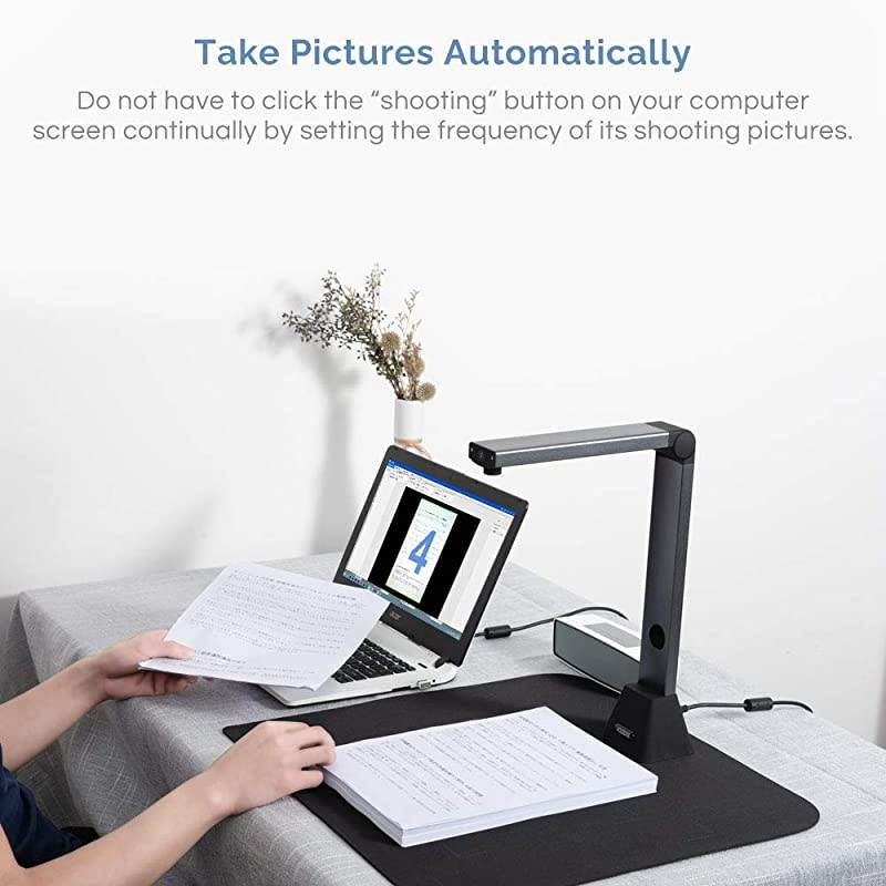 Document Camera X3, High Definition Portable Scanner for Teacher, Capture Size A3, Multi-Language OCR and English Article Recognition, Not Compatible with MAC