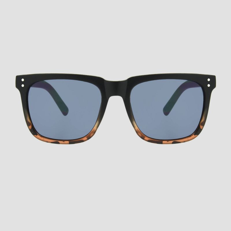 Men's Square Tortoise Shell Print Sunglasses - Original Use™ Black