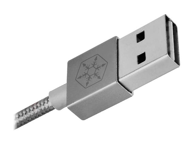 SilverStone Technology Micro USB Cable for Most Smartphones / LG / Samsung / Reversible USB-A / Reversible Micro USB-B / 1000MM - Charcoal Gray - CPU01C