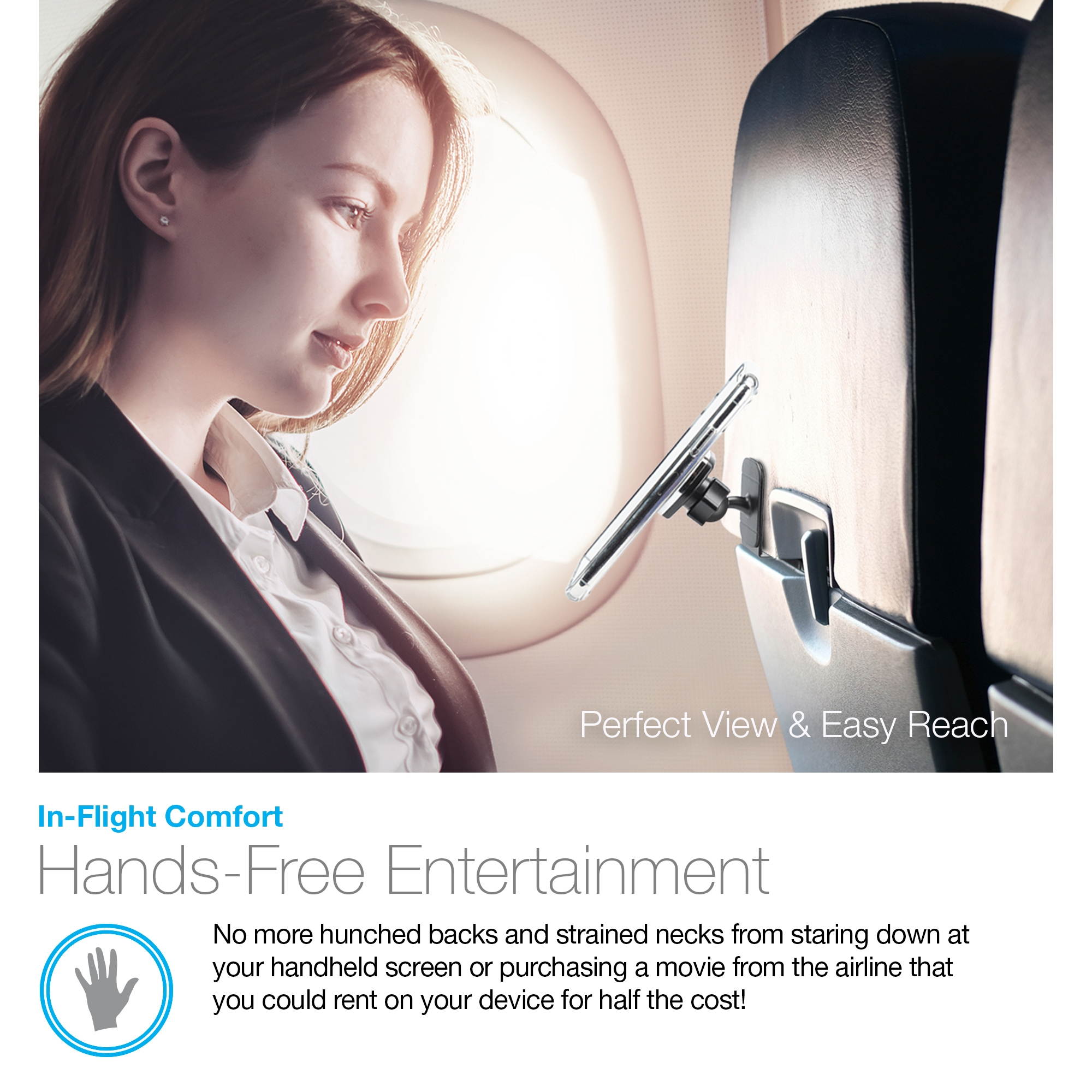 MagBuddy 14646 Universal Magnetic In-Flight Airplane Seat Back Phone/Tablet Mount