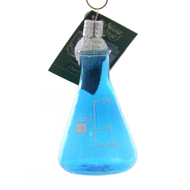 Old World Christmas 3.5" Science Beaker Erlenmeyer Flask Ornament  -  Tree Ornaments
