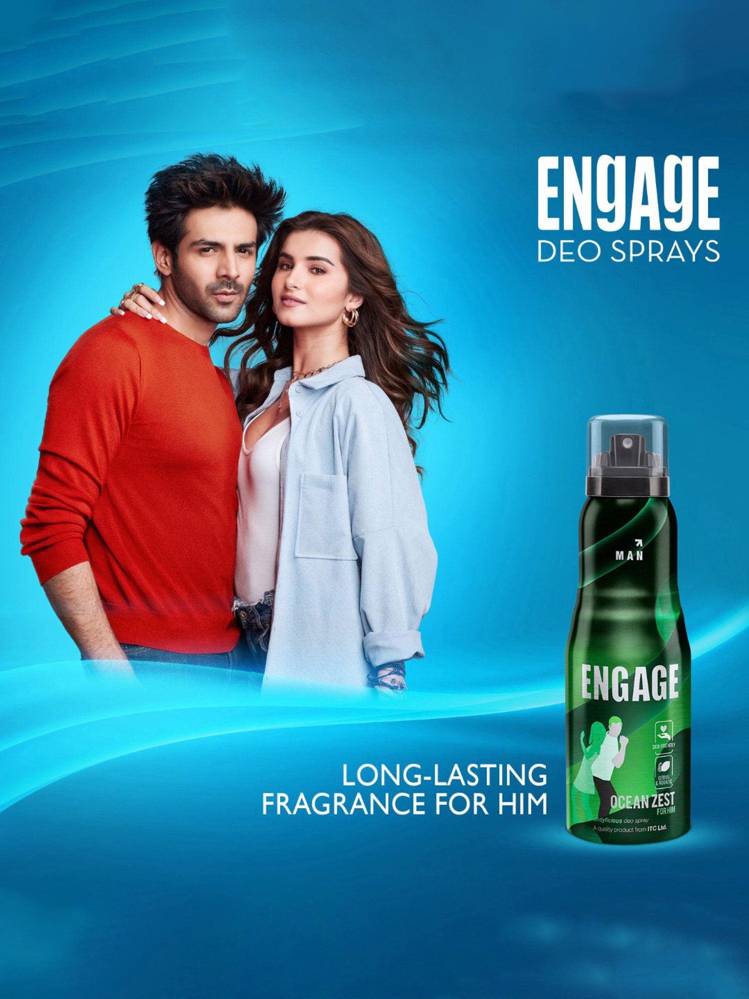 Engage Ocean Zest Deodorant for Men - 165 ml
