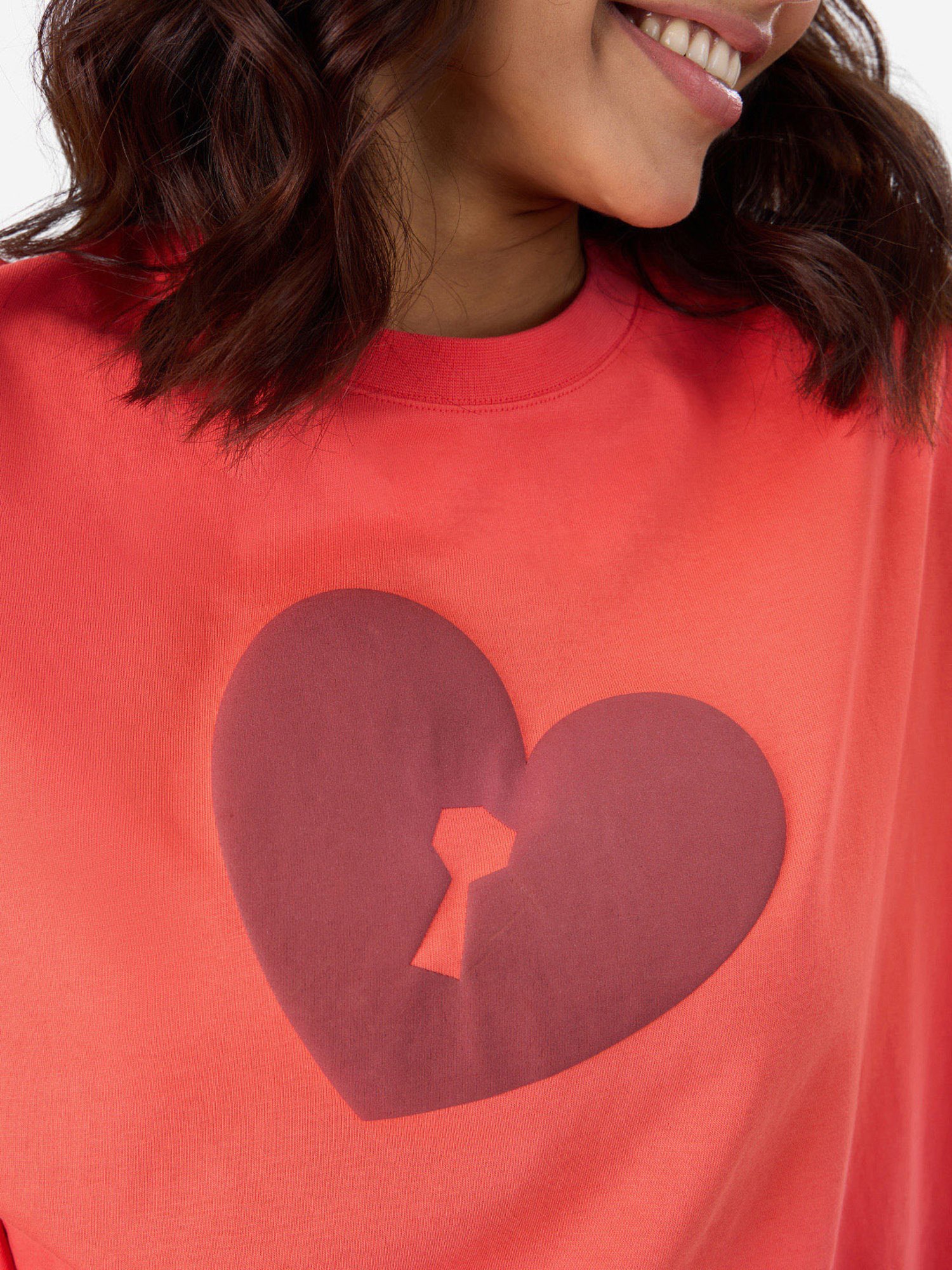 The Souled Store Orange Printed Oversized T-Shirt