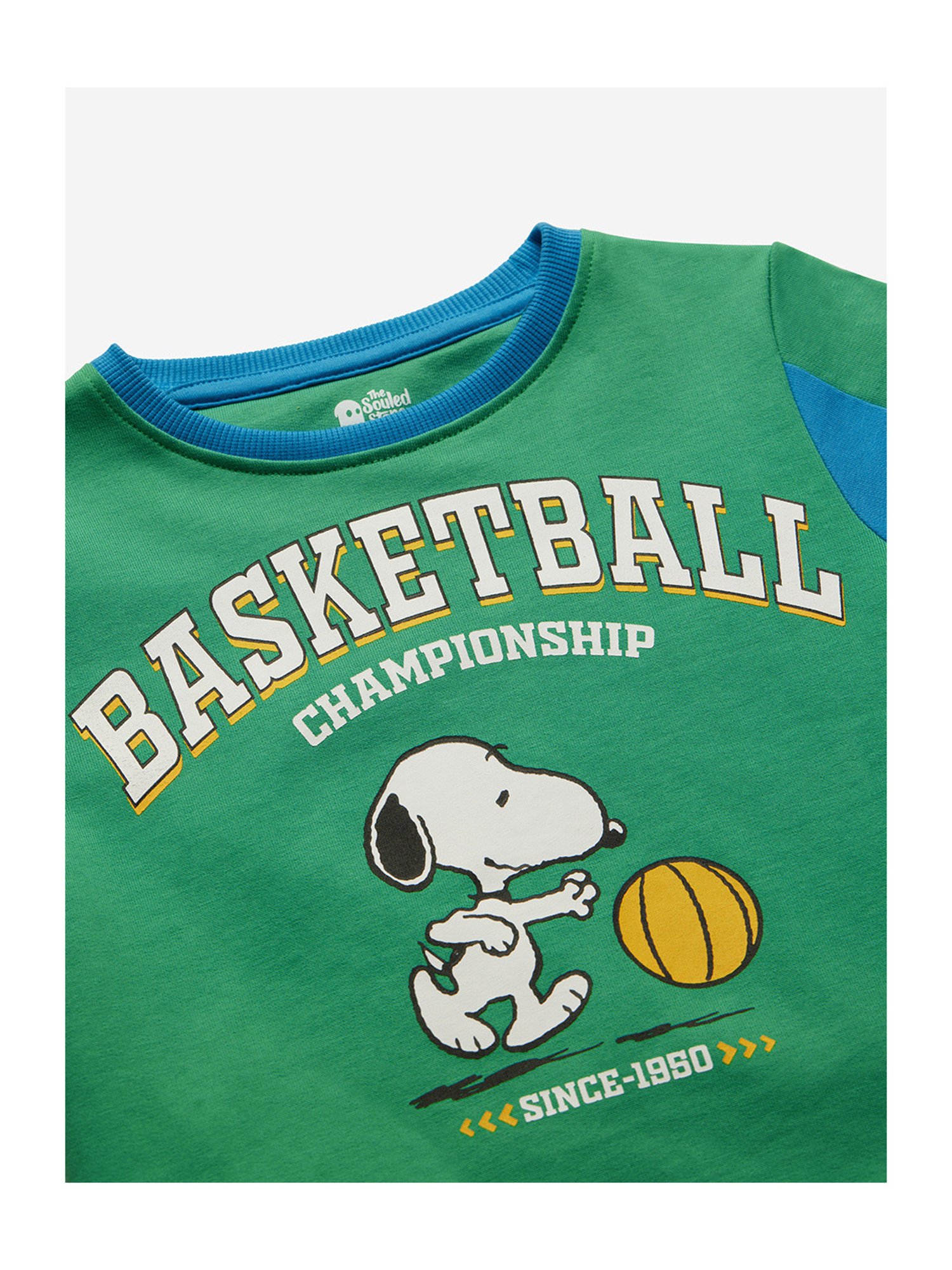 The Souled Store Kids Green Graphic Print Full Sleeves Sweatshirt