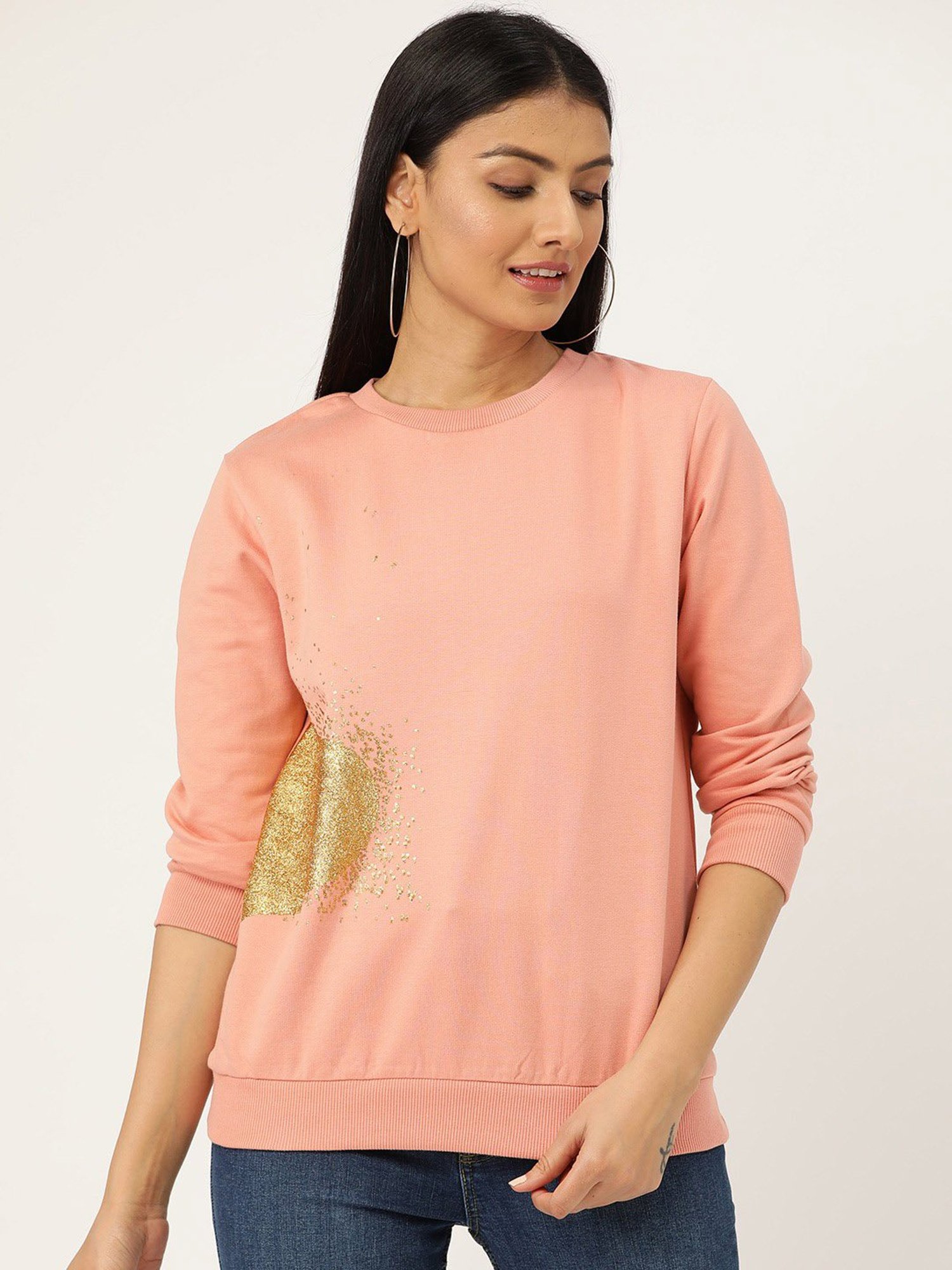 Sera Pink Printed Sweatshirt