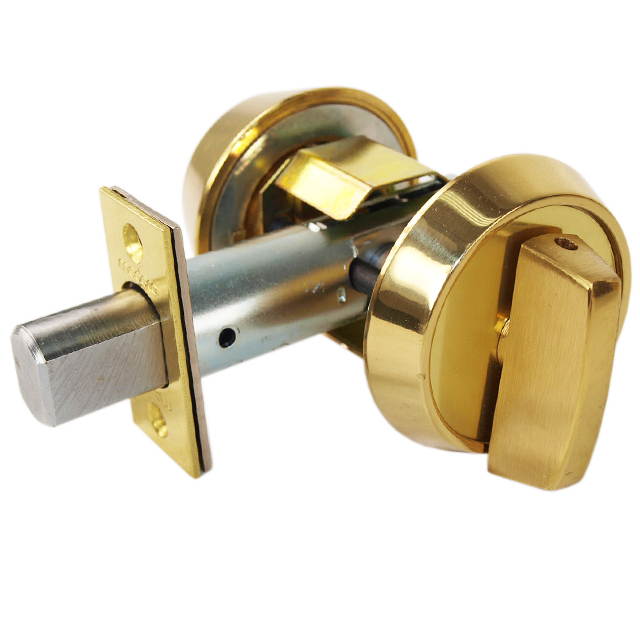 Medeco, 11-0100-05-00, Bright Brass, Single Cylinder Deadbolt, 2-3/8" Backset 00 Keyway HIGH SECURITY