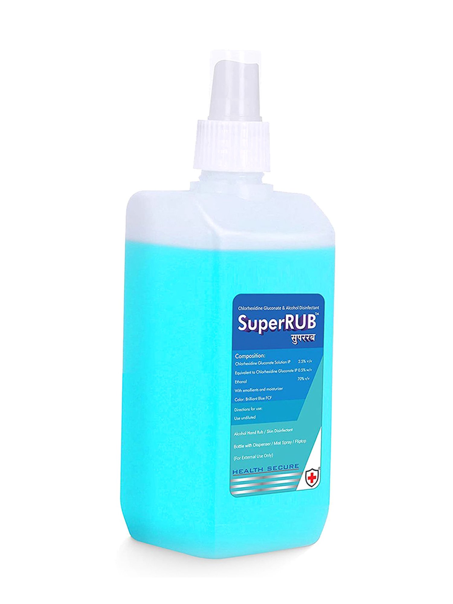 SuperRUB Alcohol Based 500ml Hand Sanitizer With Mist Spray (White)