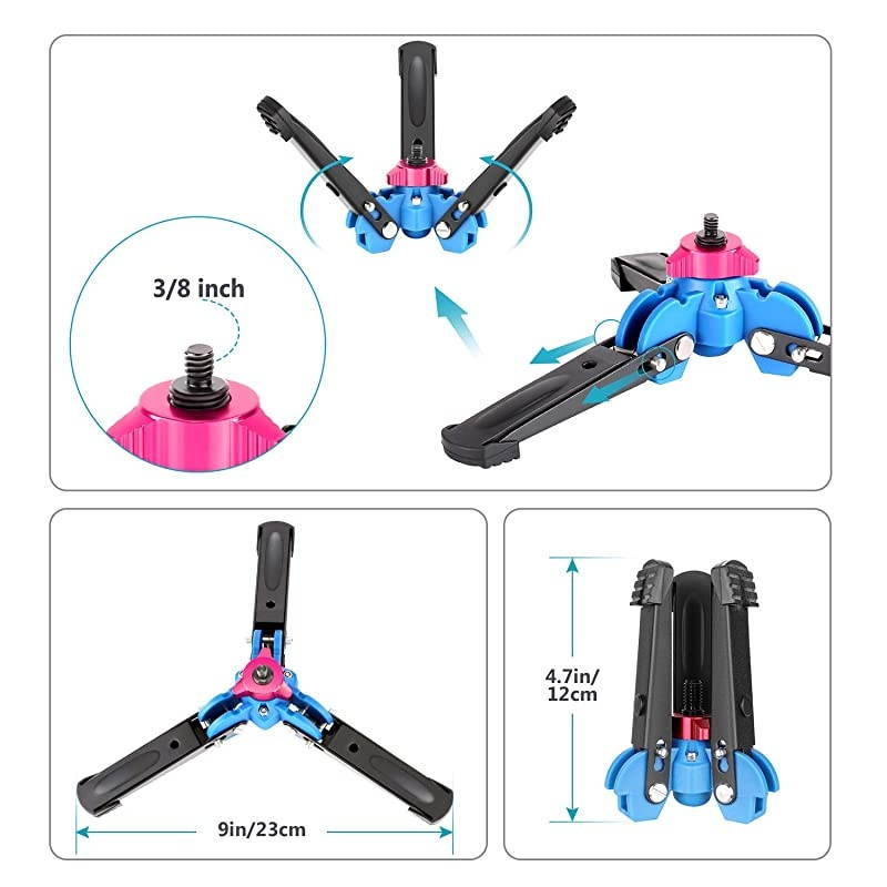 Extendable Camera Carbon Fiber Monopod with Removable Foldable Tripod Support Base: 5-Section Leg, Max. 66 inches for Canon Nikon Sony DSLR Cameras, Payload up to 11 pounds/5 kilograms