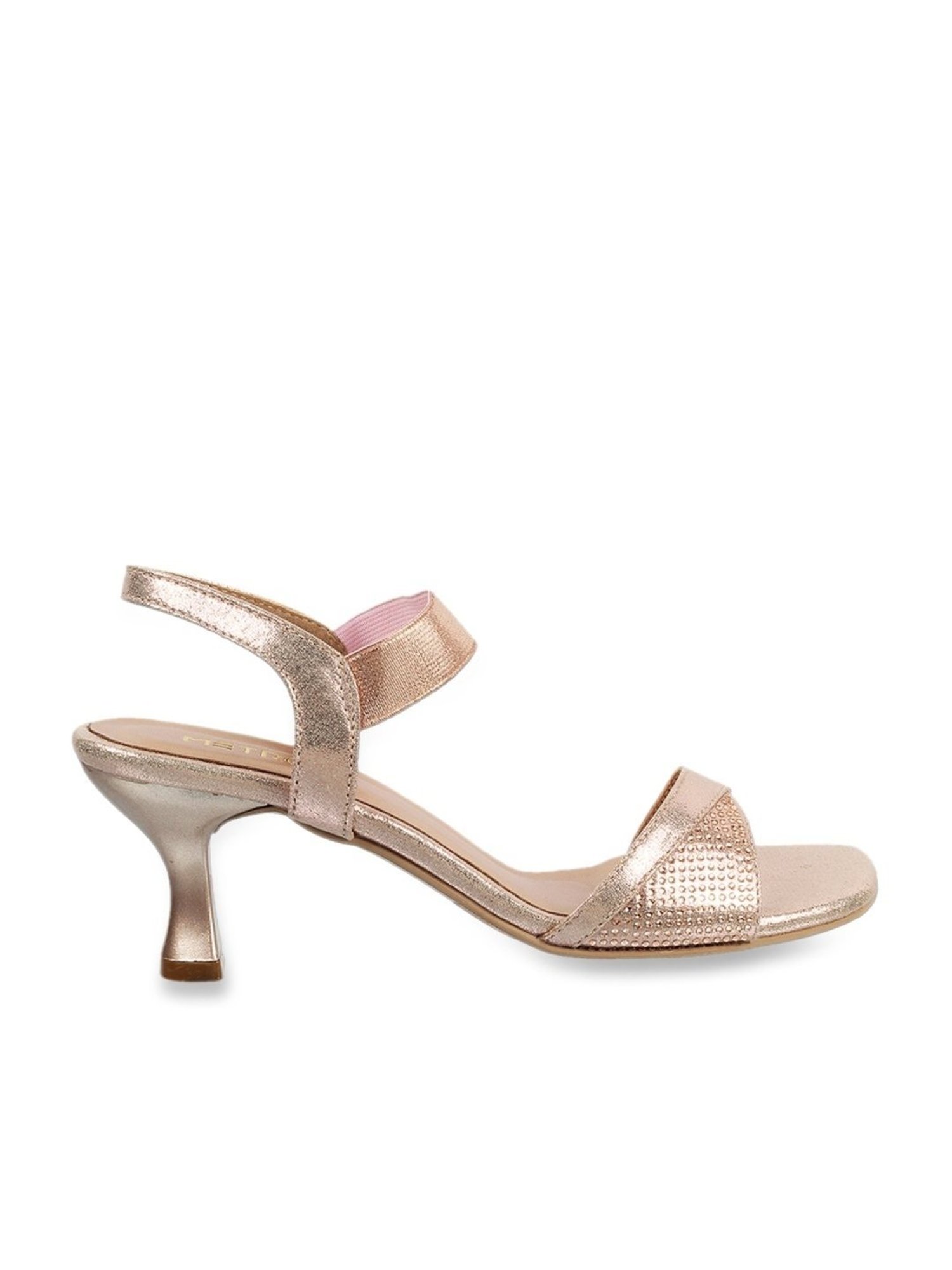 Metro Women's Rose Gold Ankle Strap Sandals