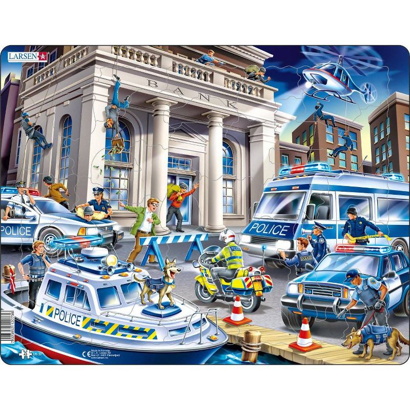 Larsen Puzzles Firefighters & Police Kids Puzzle Set - 2pk
