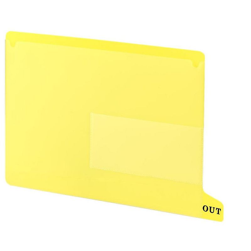 Smead Colored Poly Out Guides with Pockets Poly Letter Yellow 25/Box 61956
