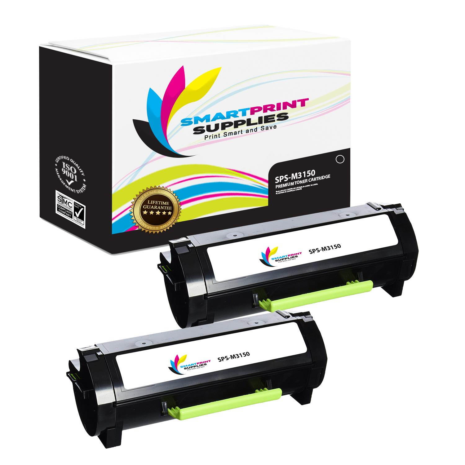 Smart Print Supplies Compatible 24B6186 Black Toner Cartridge Replacement for Lexmark M3150 XM3150 Printers (16,000 Pages) - 2 Pack