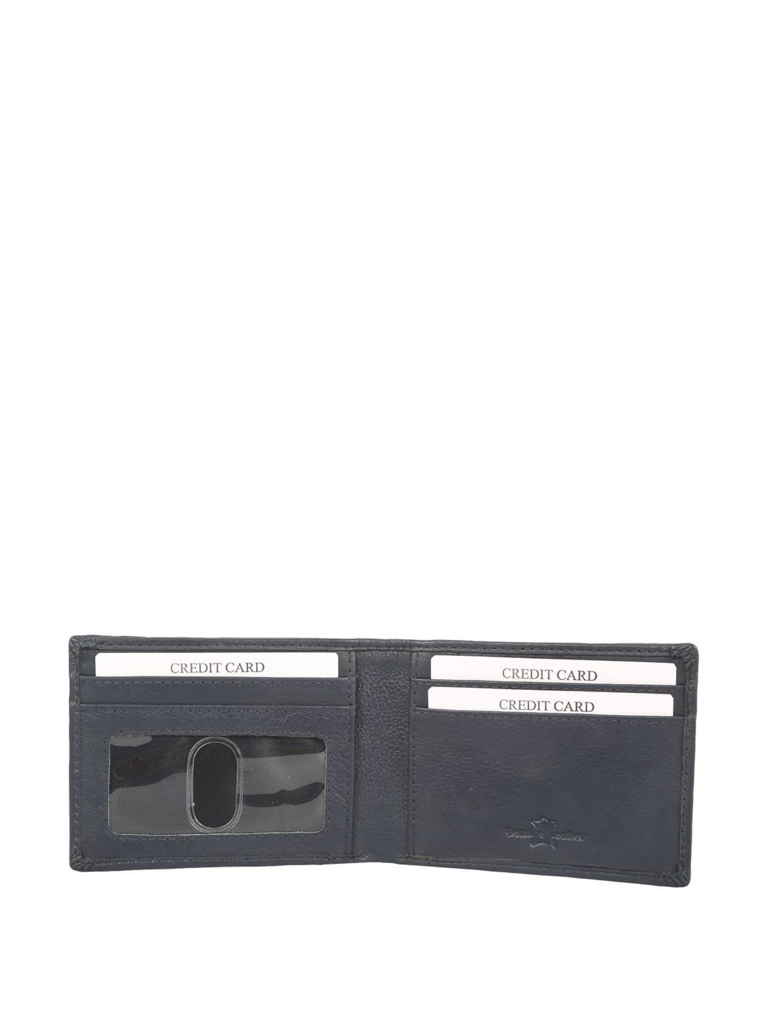 BULCHEE Navy Casual Leather Bi-Fold Wallet for men