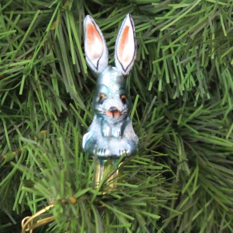 Morawski 2.5" Mini Blue Clip On Bunny Ornament Easter Spring Rabbit  -  Tree Ornaments